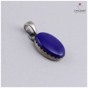 Lapis lazuli w oksydowanym srebrze - delikatny wisiorek 2917 - ChileArt